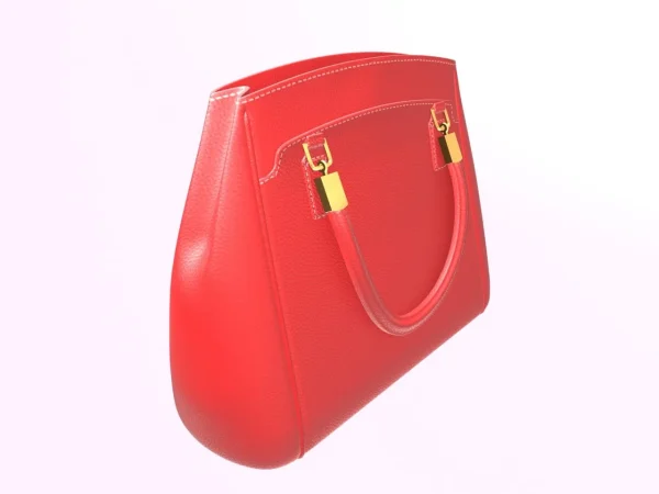 Red Leather Medium Tote Bag - Image 4