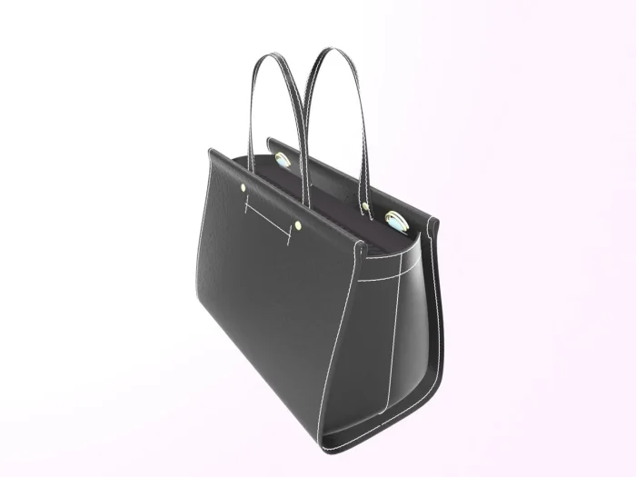 Black Leather Handbag - Image 4