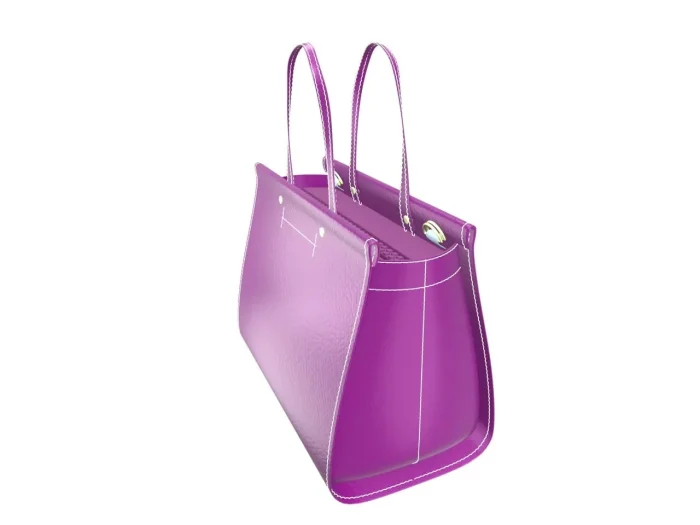Purple Leather Handbag - Image 4