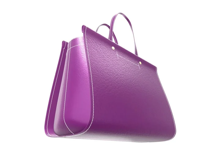 Purple Leather Handbag - Image 3